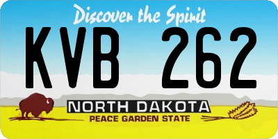 ND license plate KVB262