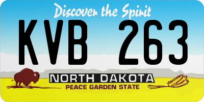 ND license plate KVB263