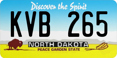 ND license plate KVB265