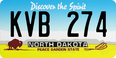 ND license plate KVB274