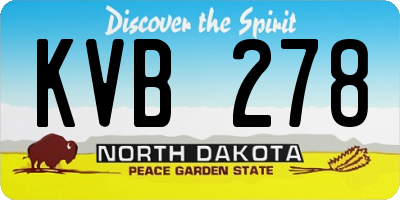 ND license plate KVB278