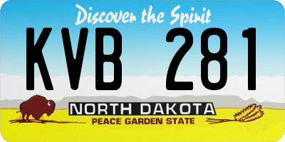 ND license plate KVB281