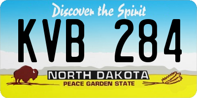ND license plate KVB284