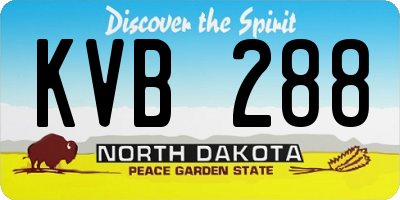 ND license plate KVB288