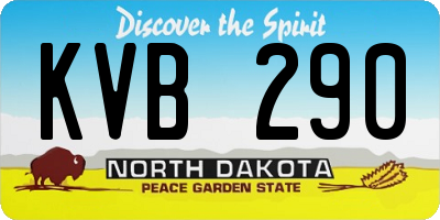 ND license plate KVB290