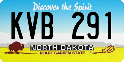 ND license plate KVB291