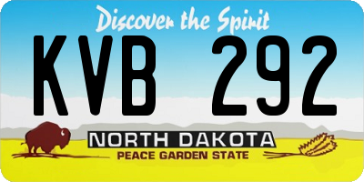 ND license plate KVB292