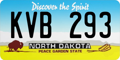 ND license plate KVB293