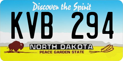 ND license plate KVB294