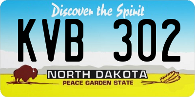 ND license plate KVB302