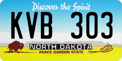 ND license plate KVB303