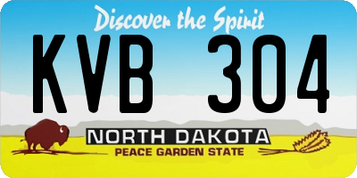 ND license plate KVB304