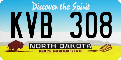 ND license plate KVB308