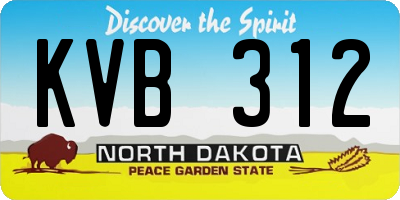 ND license plate KVB312