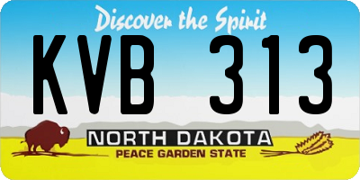 ND license plate KVB313