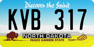 ND license plate KVB317