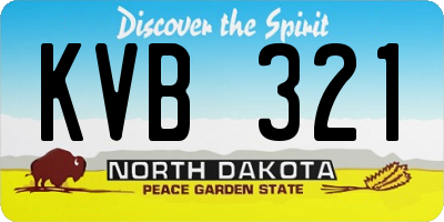 ND license plate KVB321