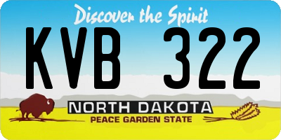 ND license plate KVB322