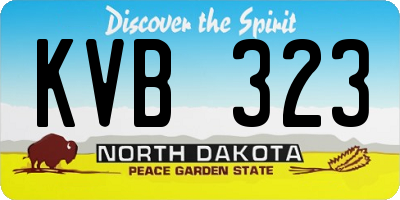 ND license plate KVB323