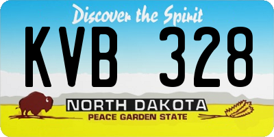 ND license plate KVB328