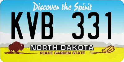 ND license plate KVB331