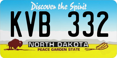 ND license plate KVB332