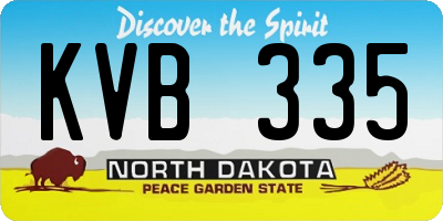 ND license plate KVB335