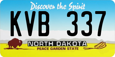 ND license plate KVB337