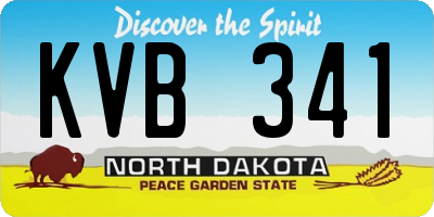 ND license plate KVB341