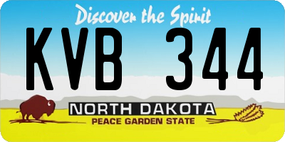 ND license plate KVB344