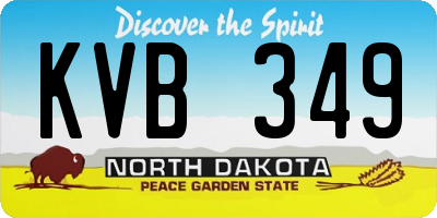ND license plate KVB349