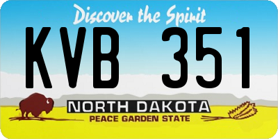 ND license plate KVB351