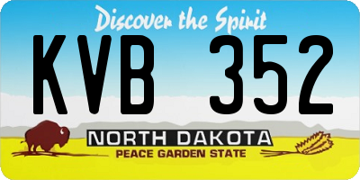ND license plate KVB352