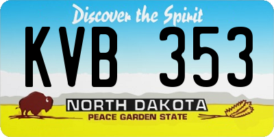 ND license plate KVB353