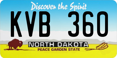ND license plate KVB360