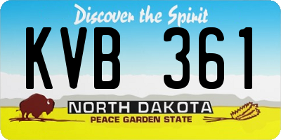 ND license plate KVB361