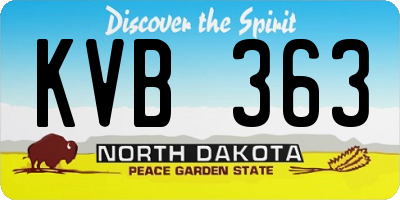 ND license plate KVB363
