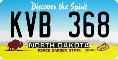 ND license plate KVB368