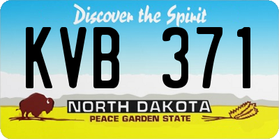 ND license plate KVB371