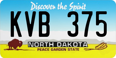 ND license plate KVB375