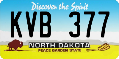 ND license plate KVB377
