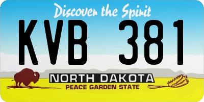 ND license plate KVB381