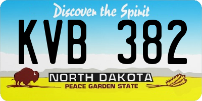 ND license plate KVB382