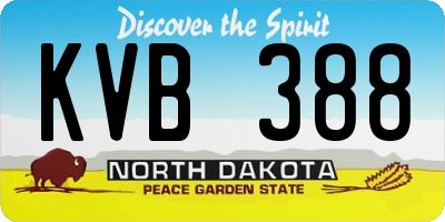 ND license plate KVB388