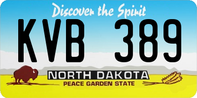ND license plate KVB389