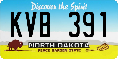 ND license plate KVB391