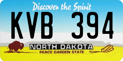 ND license plate KVB394