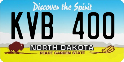 ND license plate KVB400