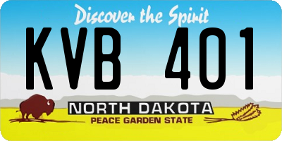 ND license plate KVB401