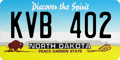 ND license plate KVB402